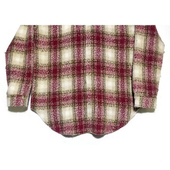 L A Hearts Jacket Women's Size Medium/Large Red Plaid Button Up Long Sleeve - Picture 7 of 7